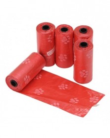 Red-5Rolls/Pack Dog Poop...