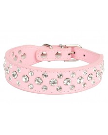 L size-pink-Dog Collar PU...