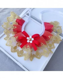 XL size-Red-Pet Collar Lace...