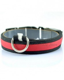 L size-red-Nylon LED Pet...