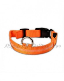 M size-orange-Nylon LED Pet...