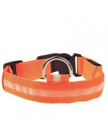 M size-Orange-Nylon LED Dog...