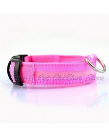 M size-pink-Nylon LED Pet...