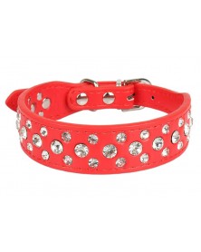 S size-red-Dog Collar PU...