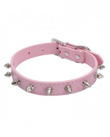 M size-Pink-PU Rivet Pet...