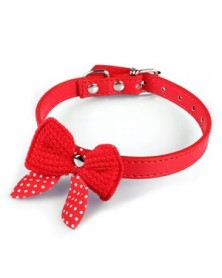 S size-red-PU Leather Pet...