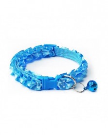 sky blue-Bell Dog Collar...