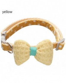 yellow-1PC Cute Bowknot Pet...