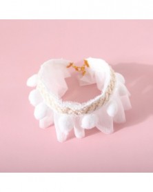 M size-White-Dog Cat Collar...