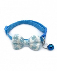 Blue-Cat Collar Plaid...