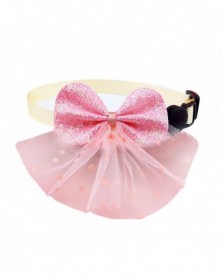 Pink-Pet Bow Collar Wave...