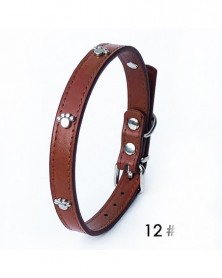 Brown-Leather Spiked Dog...