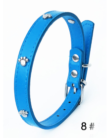 Blue-Leather Spiked Dog...